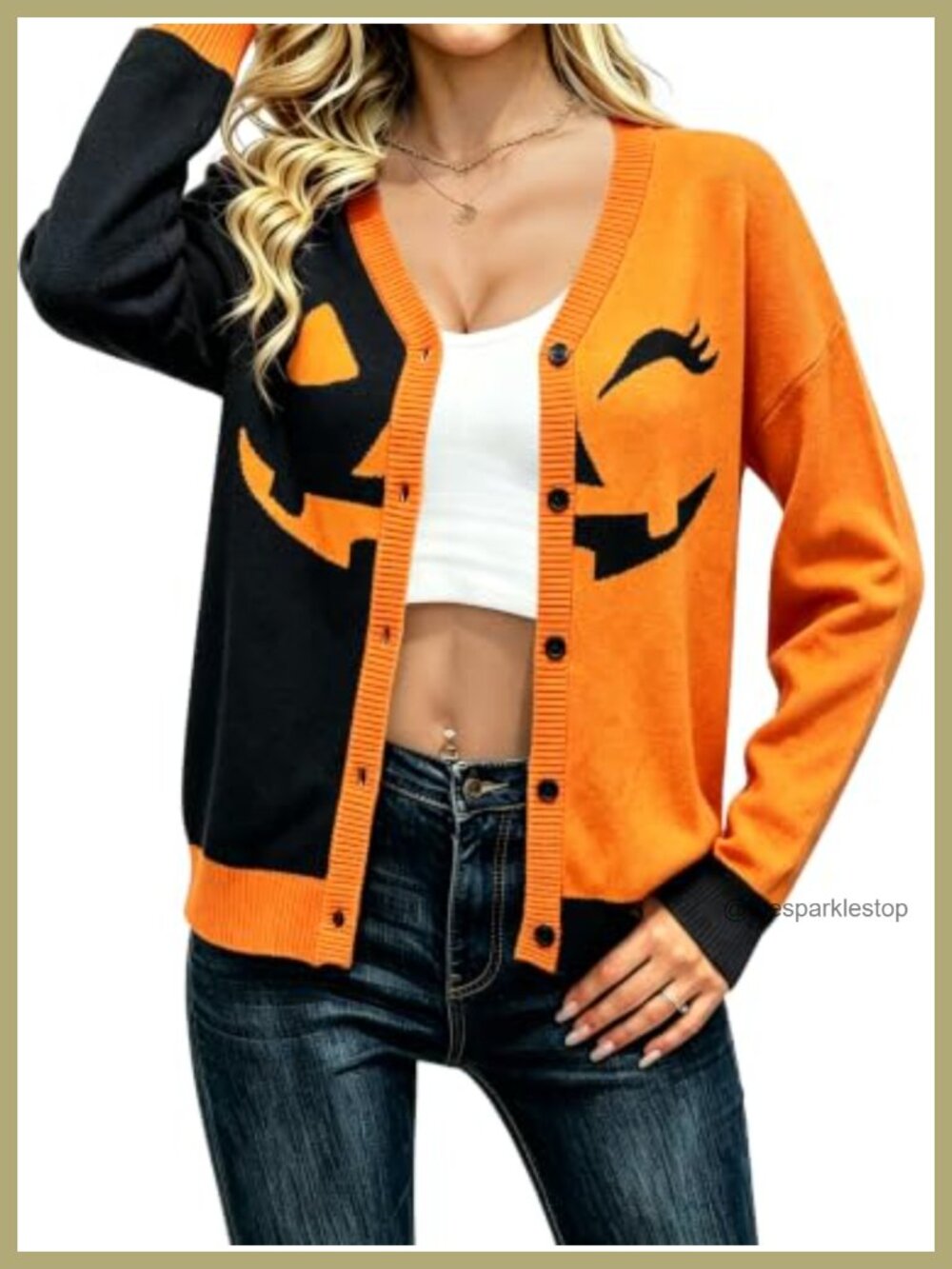 Knit Cat Cardigan Button Down V Neck Long Sleeve Sweater